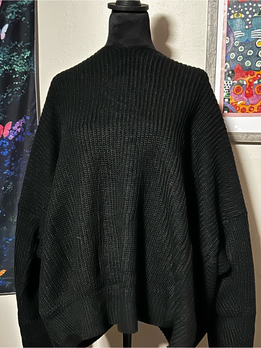 Hayden Black Ribbed Knit Sweater